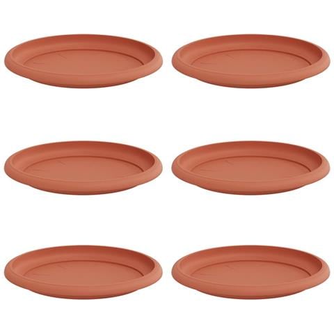 Vassoio Rotondo per Fiori 6 pcs Rosso Mattone Ø 17,5 x 2 cm - Foto 1