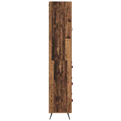 Armadietto alto con ripiano con cassetto 2 pcs Legno vecchio - Foto 9