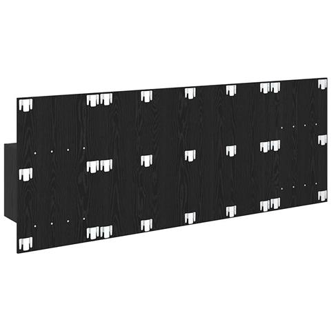 Testata con Comodino 3 pcs Rovere Nero Legno multistrato - Foto 9