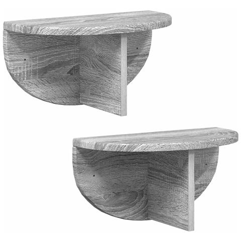 Scaffale da parete 2 pcs Grigio Sonoma 38 x 19 x 19 cm - Foto 1