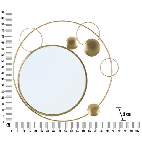 Specchio Con Cornice Luna 3-oro-metallo-90x3x83 Cm - Foto 5