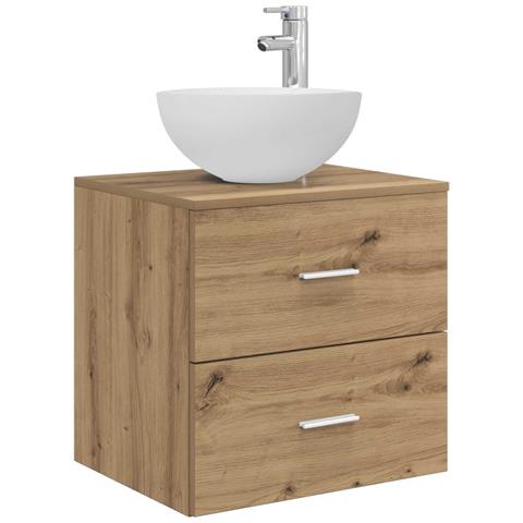 Mobiletto con Lavabo a Parete Rovere Artigianale - Foto 1