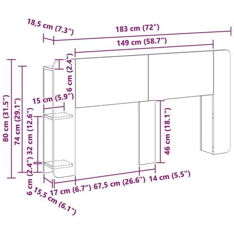 Testata del letto Legno antico Legno ingegnerizzato - Foto 8