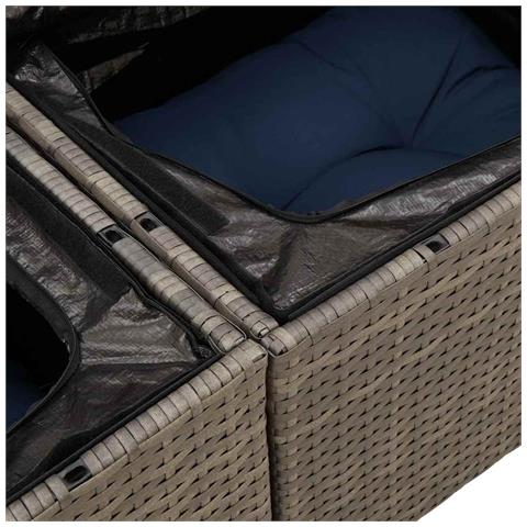 Set Divano da Giardino 9 pcs Grigio polyrattan - Foto 9