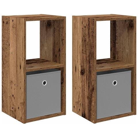 Comodino con cassetto 2 pcs Legno vecchio 30,5 x 27 x 59,5 cm - Foto 1