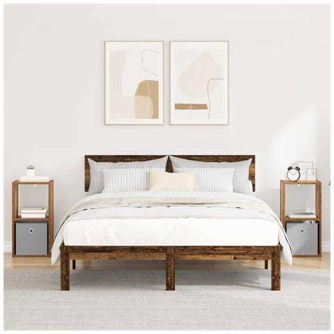 Comodino con cassetto 2 pcs Legno vecchio 30,5 x 27 x 59,5 cm - Foto 2