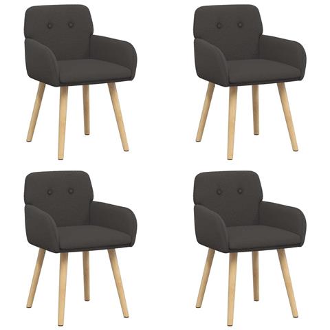Sedie da pranzo 4 pcs Bouclé Grigio Scuro 59 x 57 x 85 cm - Foto 1