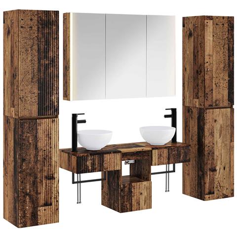 Set di mobili per il bagno 6 pcs Legno antico - Foto 1