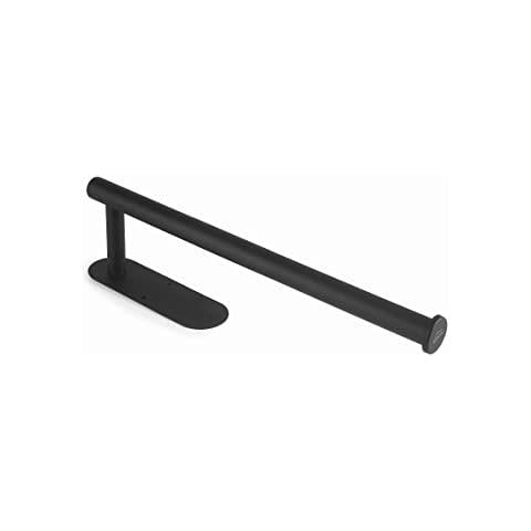 62289 Porta rotolo di carta igienica nero, supporto da cucina, acciaio inossidabile, lunghezza rotolo: 30 cm e spessore 6 cm - Foto 1