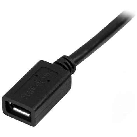 Cavo prolunga Micro USB maschio a femmina - Cavo di estensione micro-USB di 50cm - Nero - Foto 2