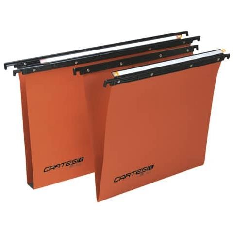 Cartelle Sospese Orizzontali Per Cassetti 38 Cm Fondo U 3 Cm Arancio Conf. 50 Pezzi - 100/380 3 -b2 - Foto 1
