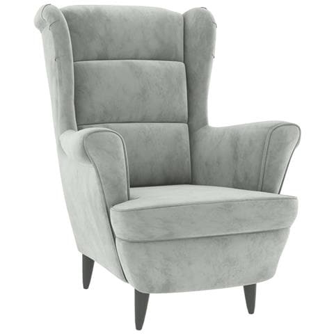 Poltrona Grigio Chiaro In Velluto - Foto 1