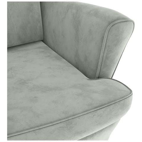 Poltrona Grigio Chiaro In Velluto - Foto 7