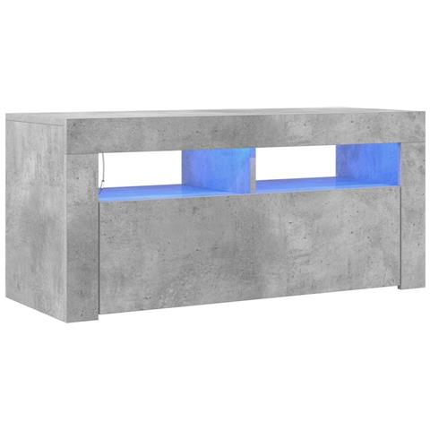 Mobile Porta TV con Luci LED Grigio Cemento 90x35x40 cm - Foto 1