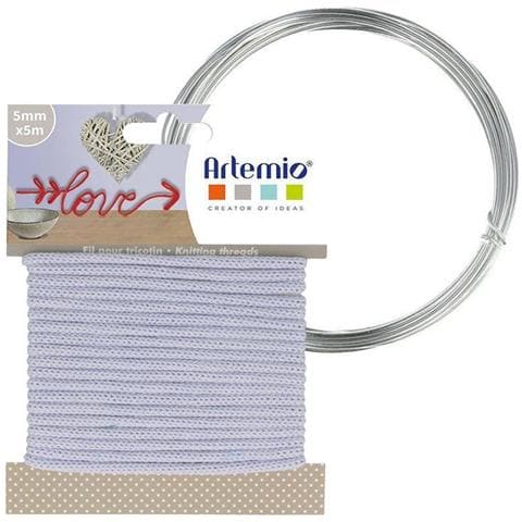 Filato Per Maglieria Lilla 5 Mm X 5 M + Filo Di Alluminio - Foto 1