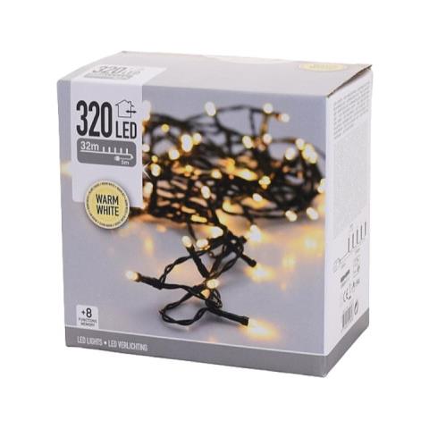 Glitter Garland - Spirito Natalizio - Luce Bianca Calda - 320 Lampadine Led - 32 M - 72089 - Foto 1
