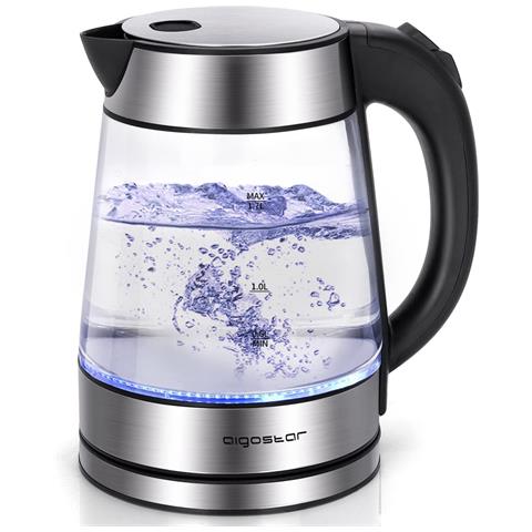 Aigostar Chubby Bollitore Acqua Elettrico In Vetro Filtro Rimovibile 1,7l 2200w - Foto 1