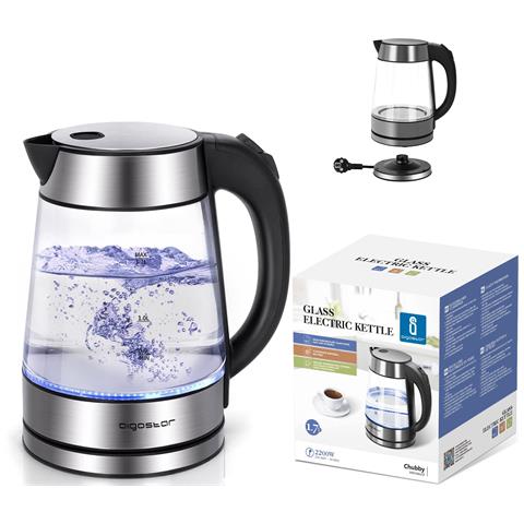 Aigostar Chubby Bollitore Acqua Elettrico In Vetro Filtro Rimovibile 1,7l 2200w - Foto 2