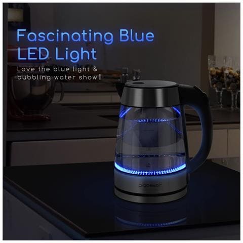 Aigostar Chubby Bollitore Acqua Elettrico In Vetro Filtro Rimovibile 1,7l 2200w - Foto 3