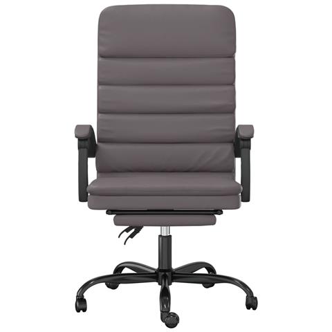 Poltrona da Ufficio Massaggiante Reclinabile Grigio Similpelle - Foto 10