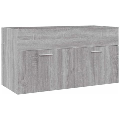 Set Mobili Da Bagno 2 Pz Grigio Sonoma In Legno Multistrato - Foto 2