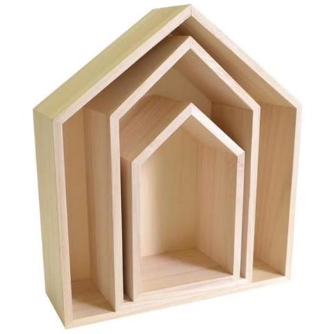 2 Blocchi Di 3 Scaffale In Legno - Foto 2