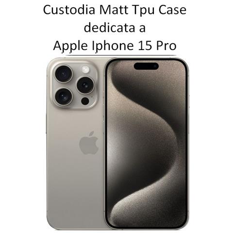 Matt Custodia Tpu Silicone Cover Case Per Apple Iphone 15 Pro Max Black - Foto 2