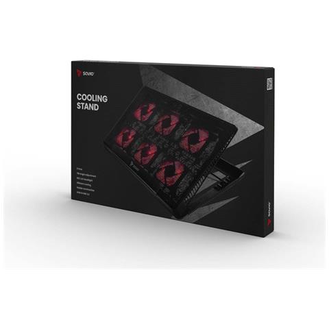 Laptop cooling pad 6 backlit fans 2000 RPM COS-01 base di raffreddamento per laptop 43,9 cm (17.3") Nero, Rosso - Foto 7