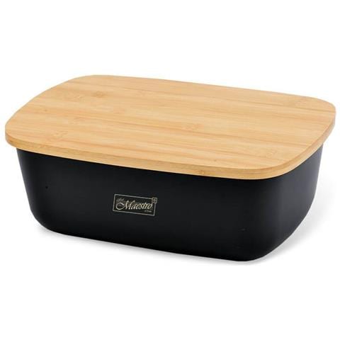 Portapane Mr-1776-black Nero Legno Plastica 1 Pezzi 34,5 X 13 X 23,5 Cm - Foto 1