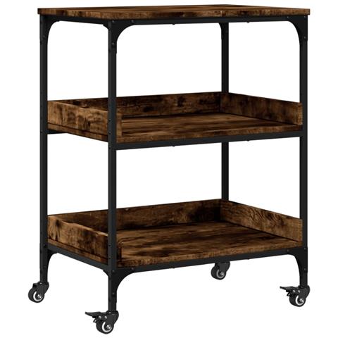 Carrello Da Cucina Rovere Fumo 60x41x80,5 Cm Legno Multistrato - Foto 2