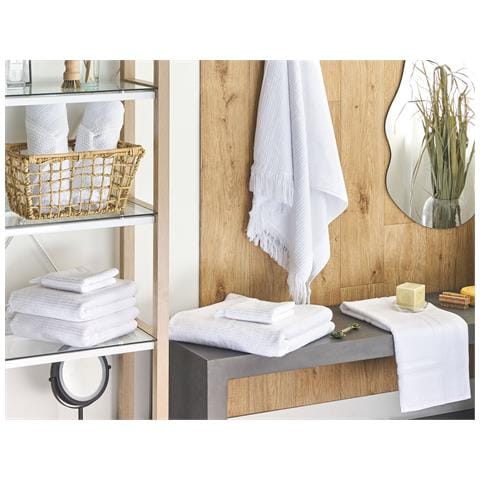 Set Di 9 Asciugamani Cotone Bianco Atiu - Foto 1