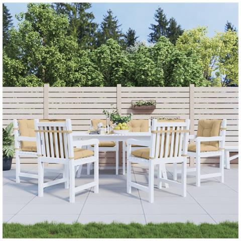 Cuscini Sedia Schiena Bassa 6 Pz Beige Mélange 100x50x7 Tessuto - Foto 3