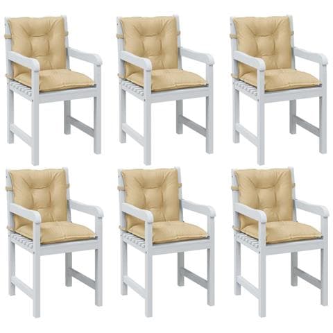 Cuscini Sedia Schiena Bassa 6 Pz Beige Mélange 100x50x7 Tessuto - Foto 1