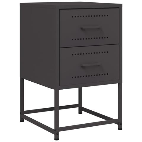 Comodino Nero 36x39x60,5 Cm In Acciaio - Foto 1