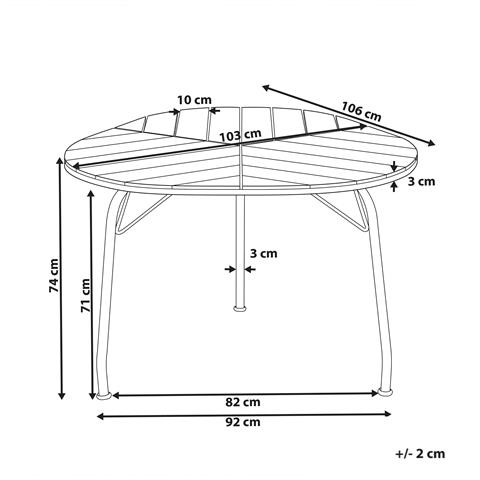 Tavolo Da Pranzo Da Giardino Varenna 106 Cm 103 Cm Legno D \'acacia Marrone - Foto 7