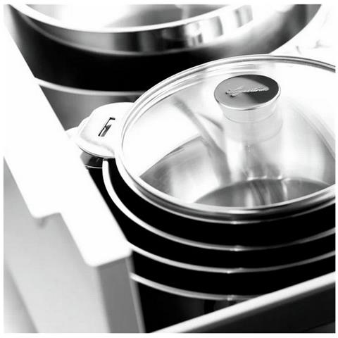 Pentola In Acciaio Inox Da 16 Cm Senza Manico + Coperchio - 12138031216 - Foto 4