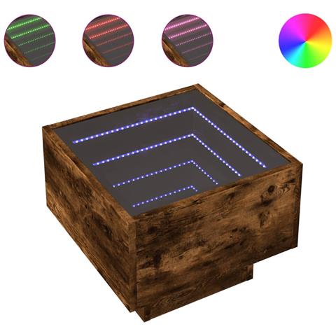 Comodino Con Led Infinity Rovere Fumo 40x40x30 Cm - Foto 2