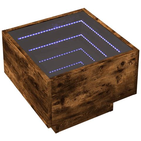 Comodino Con Led Infinity Rovere Fumo 40x40x30 Cm - Foto 3