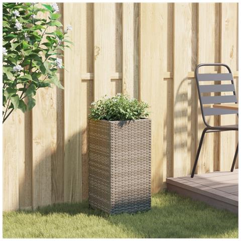 Fioriera Da Giardino Grigia 30x30x60 Cm In Polyrattan - Foto 3