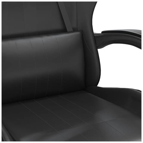 Sedia da Gaming Girevole Nera in Similpelle - Foto 10