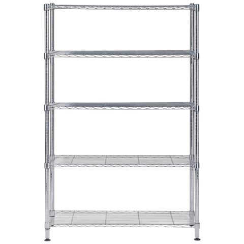 Mensola 5 Ripiani Metallo Cromato 120 Cm - Foto 1