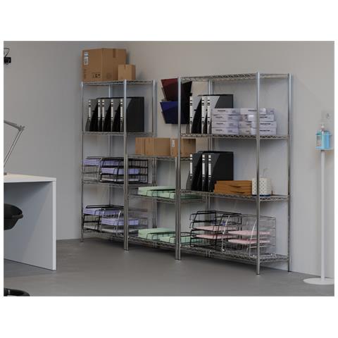 Mensola 5 Ripiani Metallo Cromato 120 Cm - Foto 4