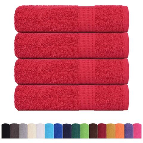 Asciugamani Da Bagno 4 Pz Rossi 100x150 Cm 360 G/m 100% Cotone - Foto 2
