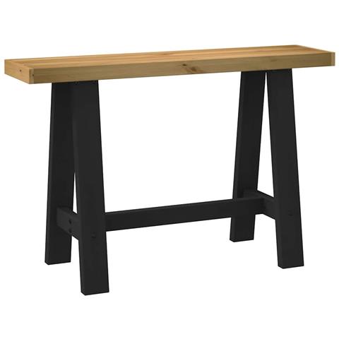 Tavolo Consolle Noain Gambe Forma A 120x30x75 Cm Legno Massello - Foto 1