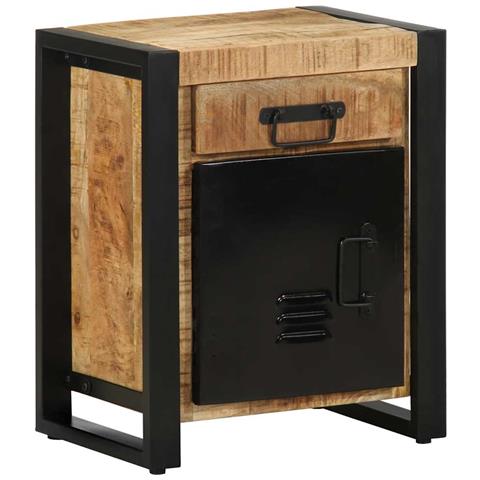 Comodino 40x30x50 Cm In Legno Massello Di Mango Grezzo - Foto 1