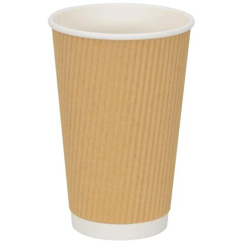 Bicchieri Da Caffè In Carta 500 Pz 16oz 400ml Marrone - Foto 2