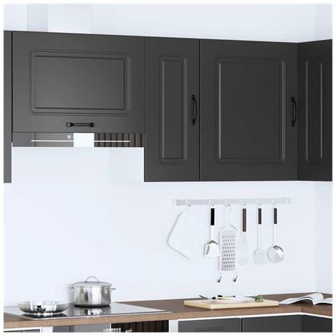 Pensile Da Cucina Kalmar Nero In Legno Multistrato - Foto 3