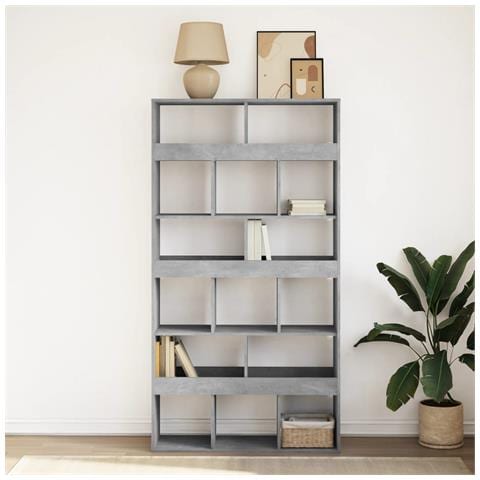 Libreria Grigio Cemento 100x33x187,5 Cm In Truciolato - Foto 3