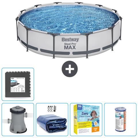 Piscina Fuori Terra - In Giro - 366x76 Cm - Grigio - Include Accessori Coordinati Cb18 - Foto 1