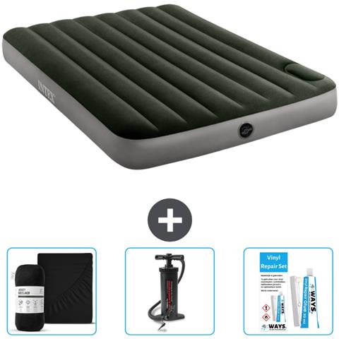 Set Materassino Gonfiabile - 191x137x25 Cm - Verde - Include Accessori Coordinati Cb7 - Foto 1